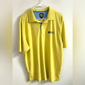 Footjoy Thstle Golf Club Polo Yellow Shirt L